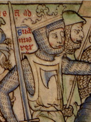 Svein Barba Partida o Barba Horquillada, imagen del siglo XIII.