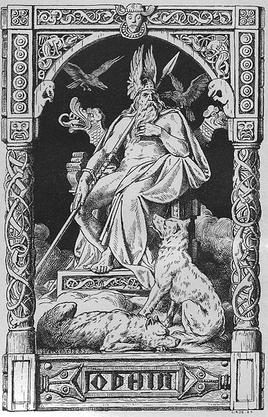 Odin.  Illustration de l'année 1888 réalisée par Johannes Gehrts