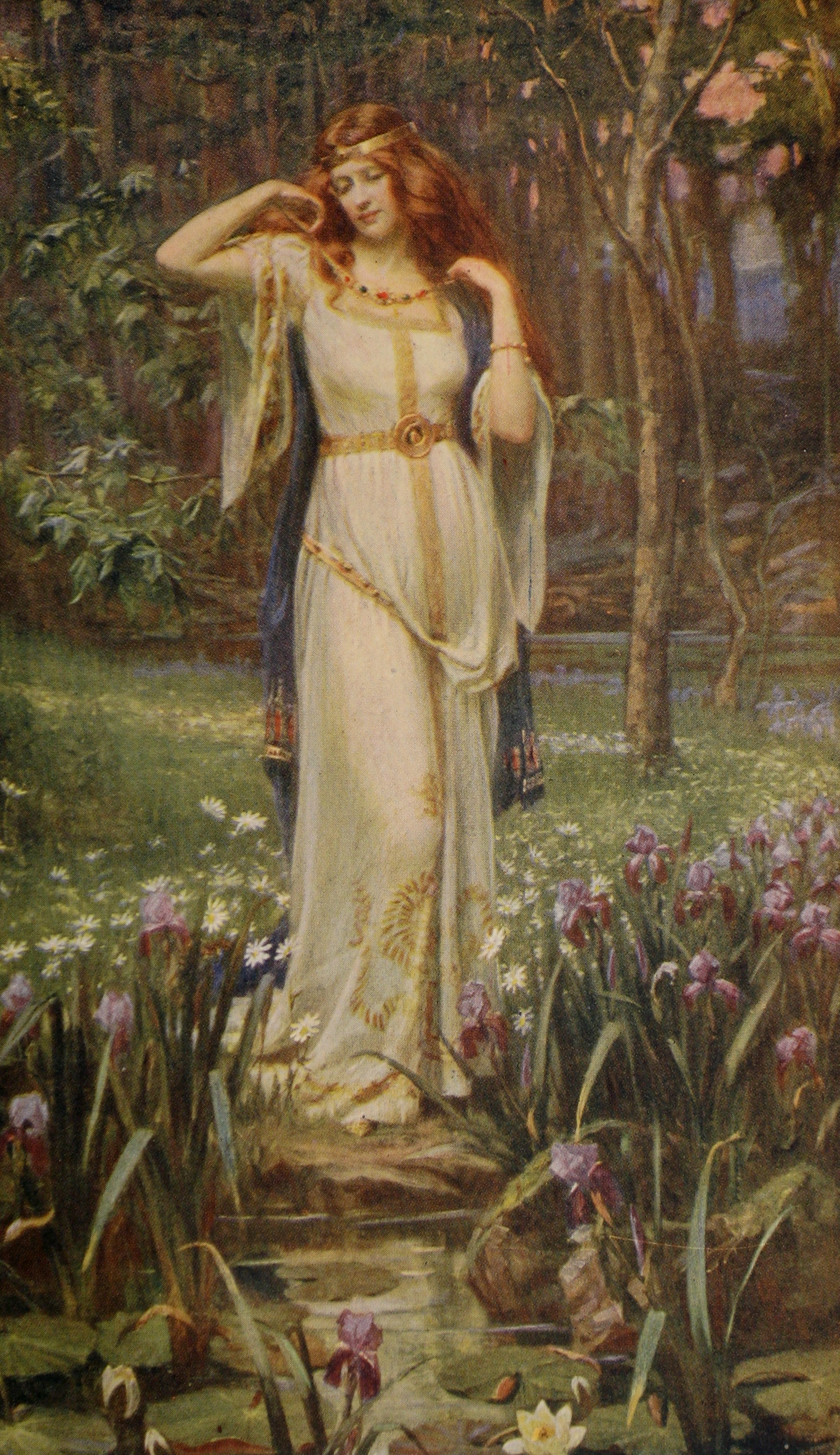 Cuadro "Freyja y su collar" del pintor Arthur Rackham.